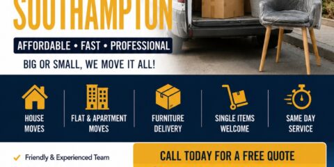 Professional man and van Southampton service by Diamond Moves providing house removals, furniture delivery, and same day moving services across Hampshire.
