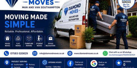 Diamond Moves Southampton man and van service providing house removals, furniture delivery, office relocations, student moves and same day moving services across Southampton and Hampshire.